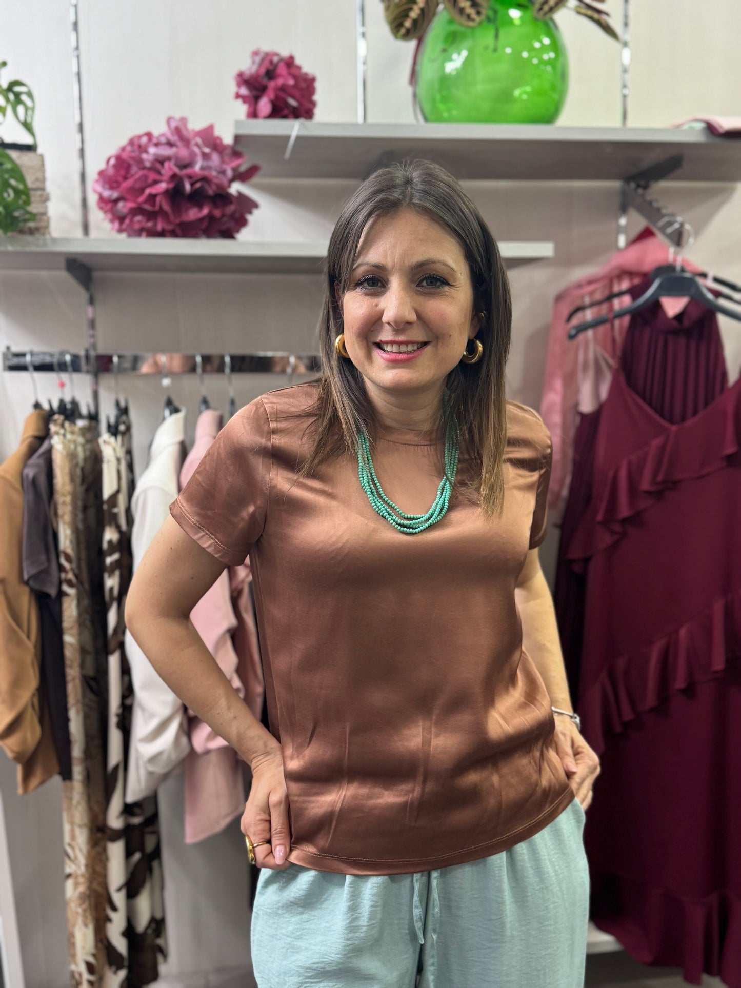 T-shirt bronzo viscosa