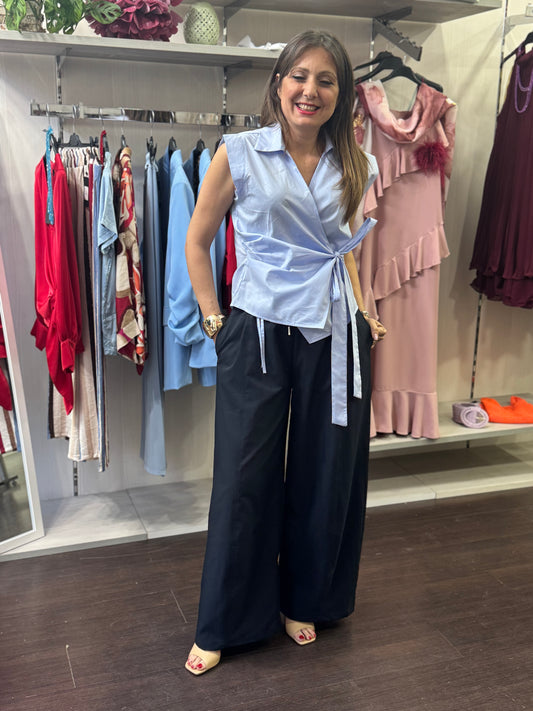 Blusa cotone fiocco