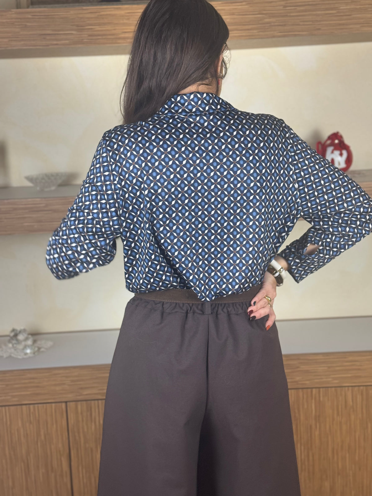 Camicia maglina fantasia blu