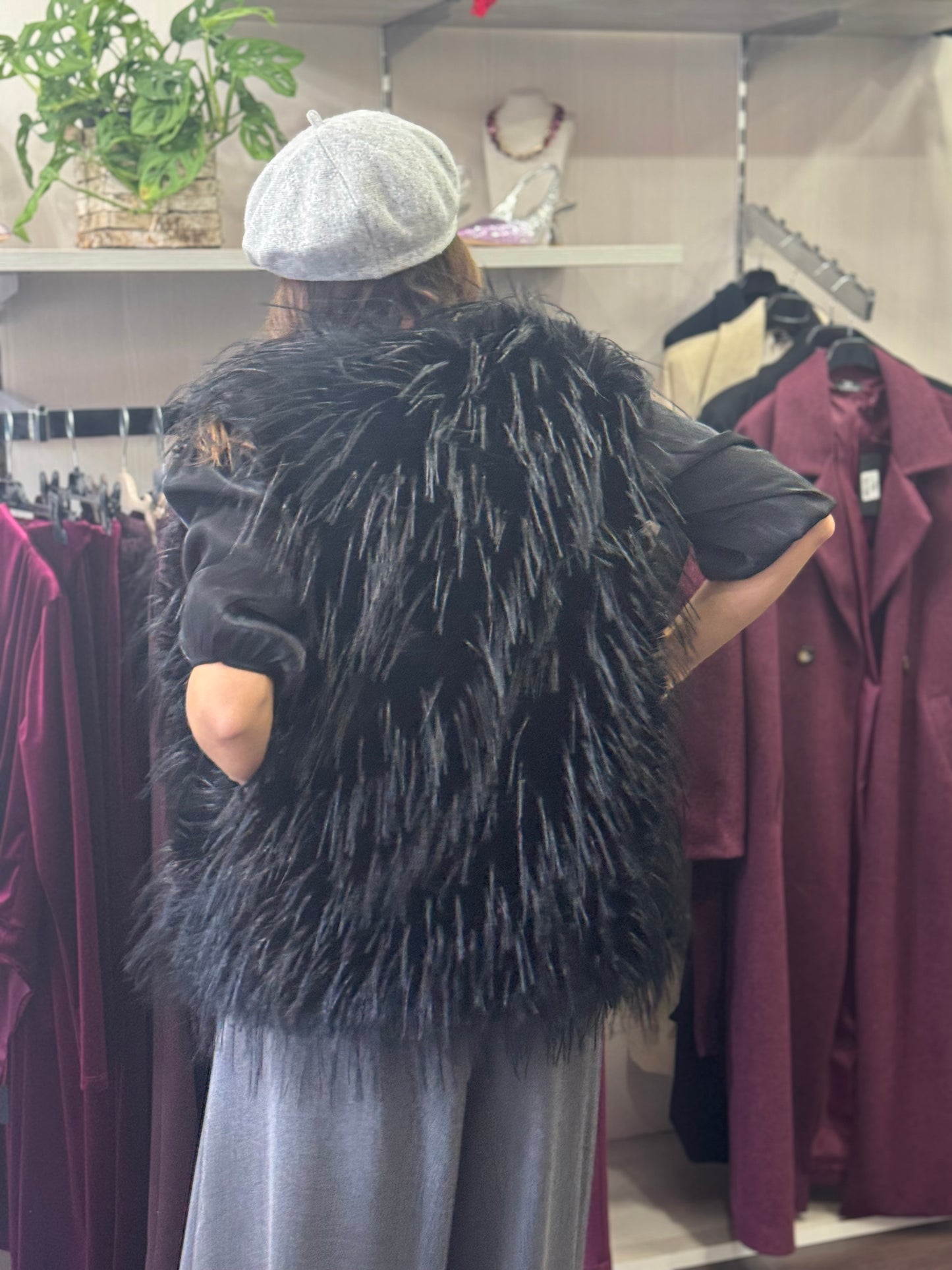 Gilet ecopelliccia nero