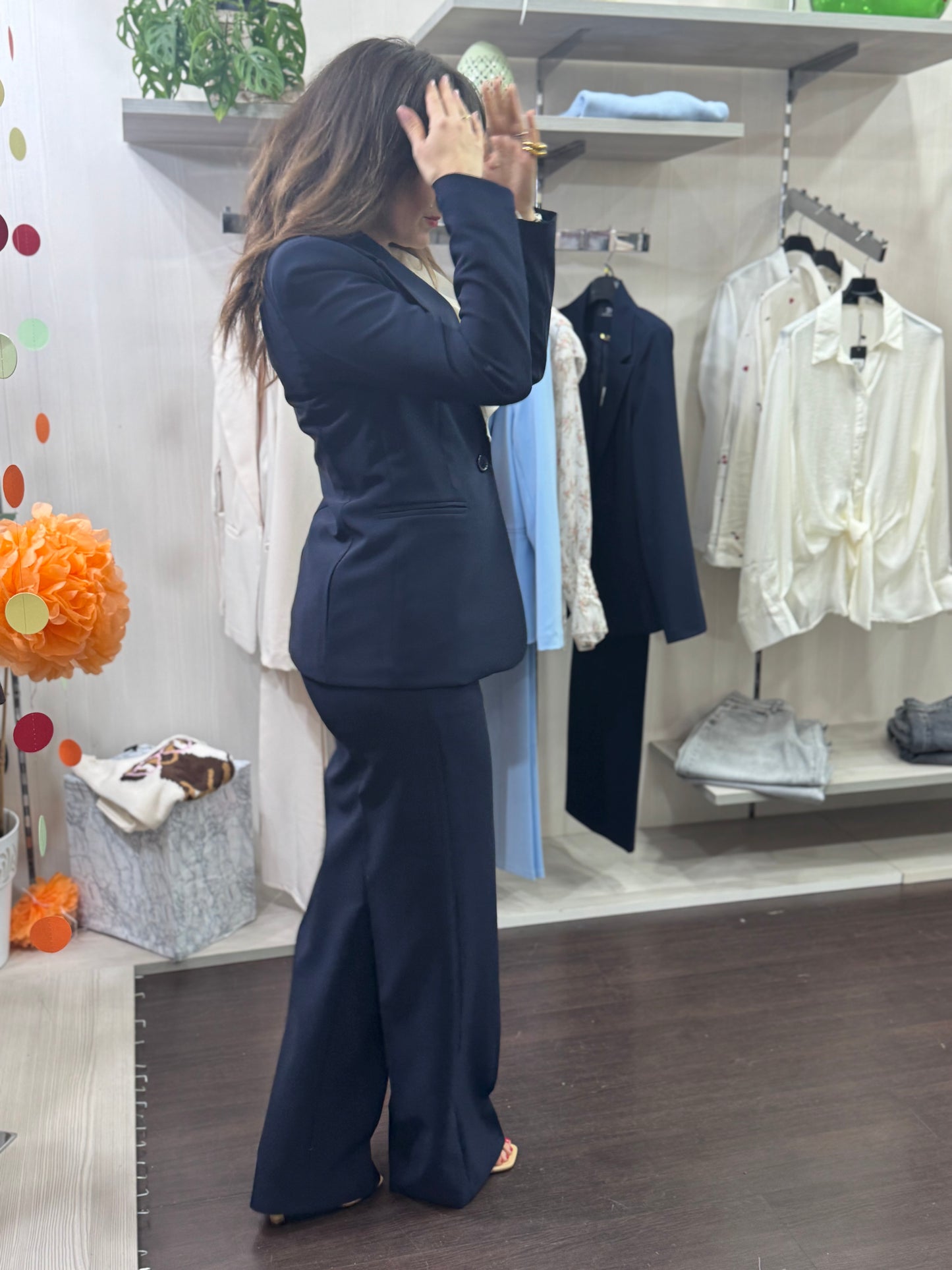 Tailleur palazzo blu