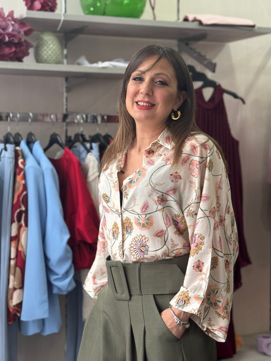 Camicia Kimono fantasia chiara