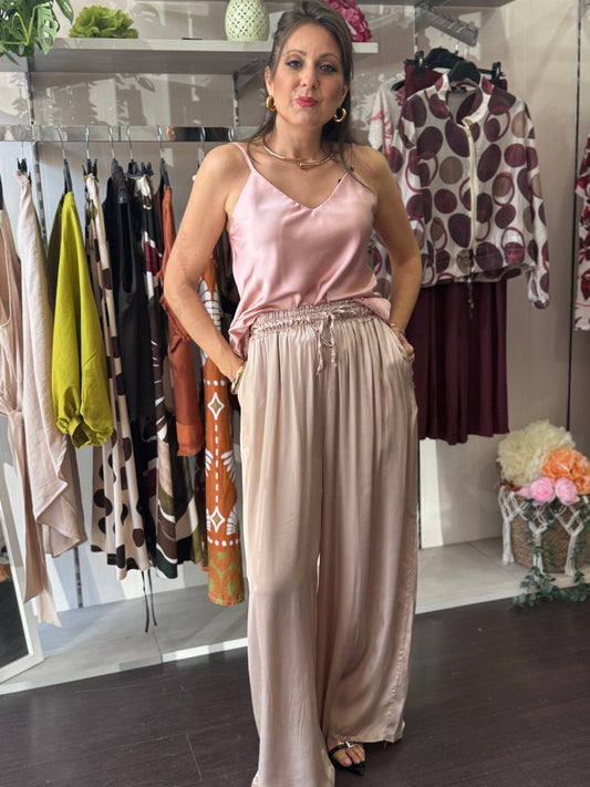 Pantalone avorio coulisse