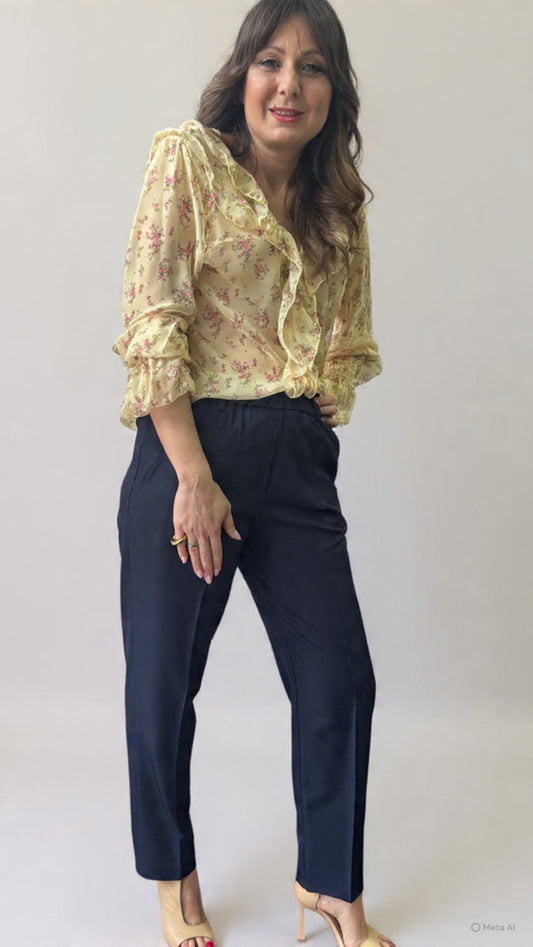 Pantalone Lea blu gamba dritta