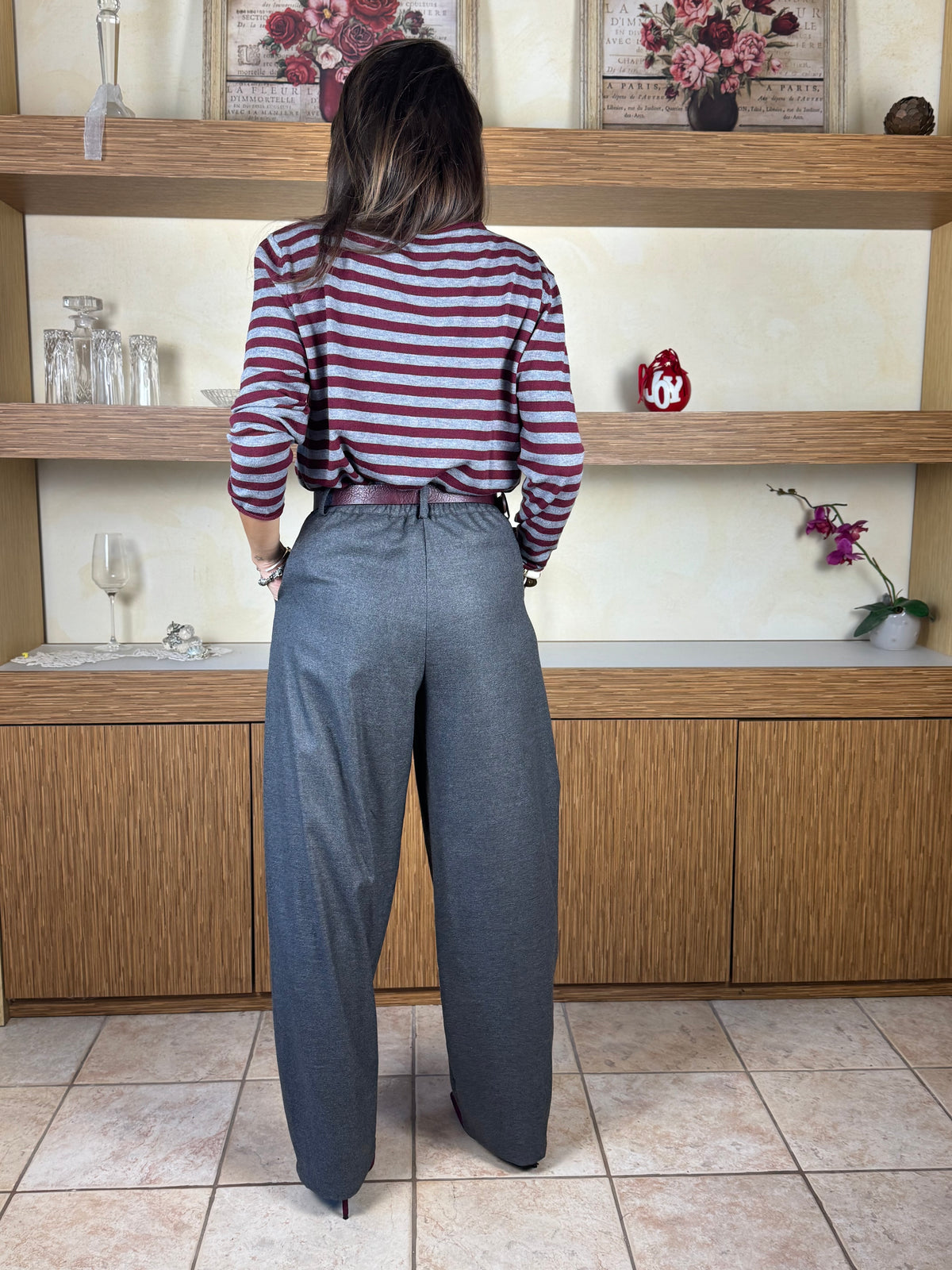 Pantalone pince grigio
