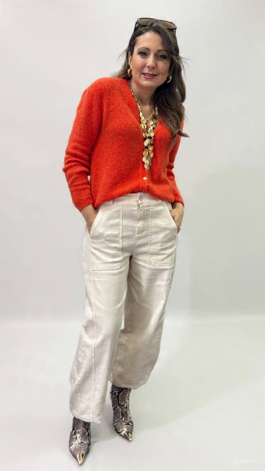 Pantalone barrell bianco