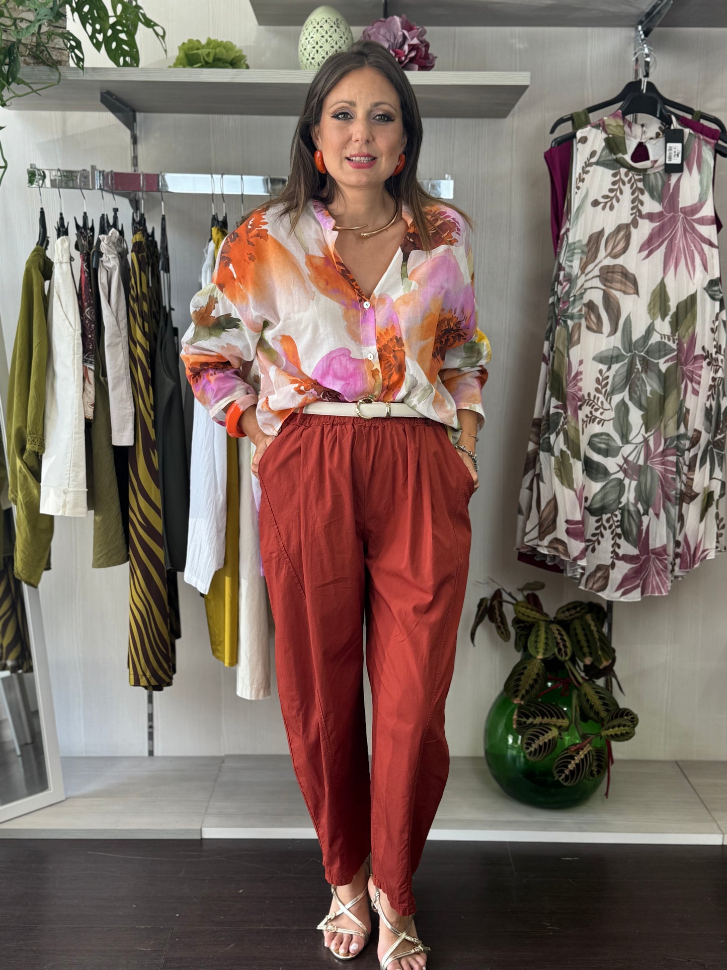 Pantalone baloon ruggine