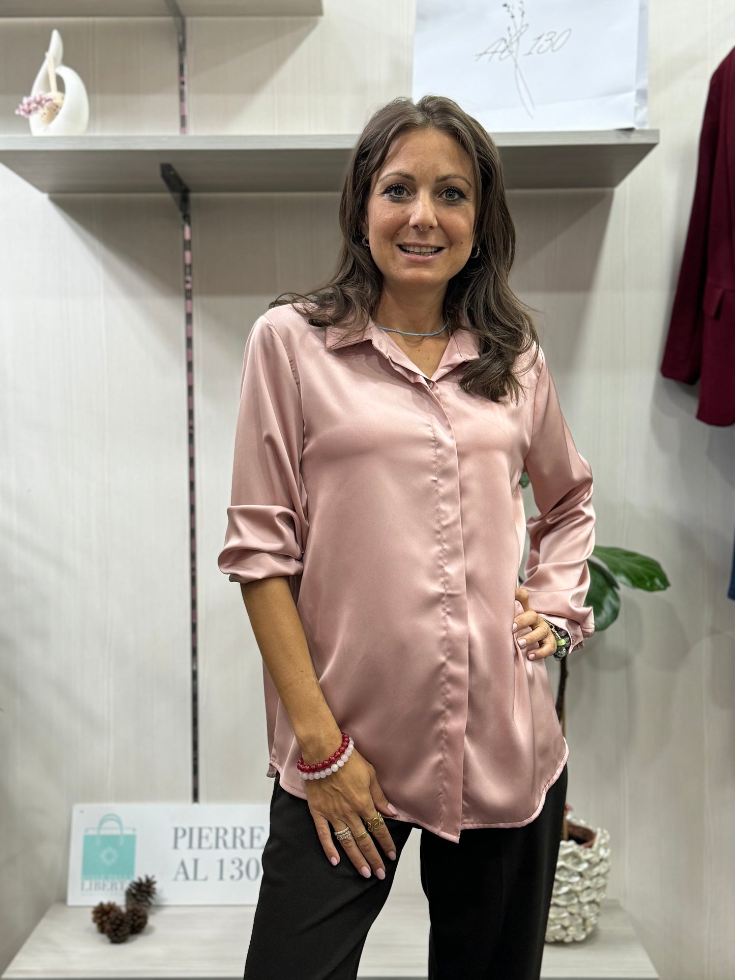 Camicia Raso Rosa