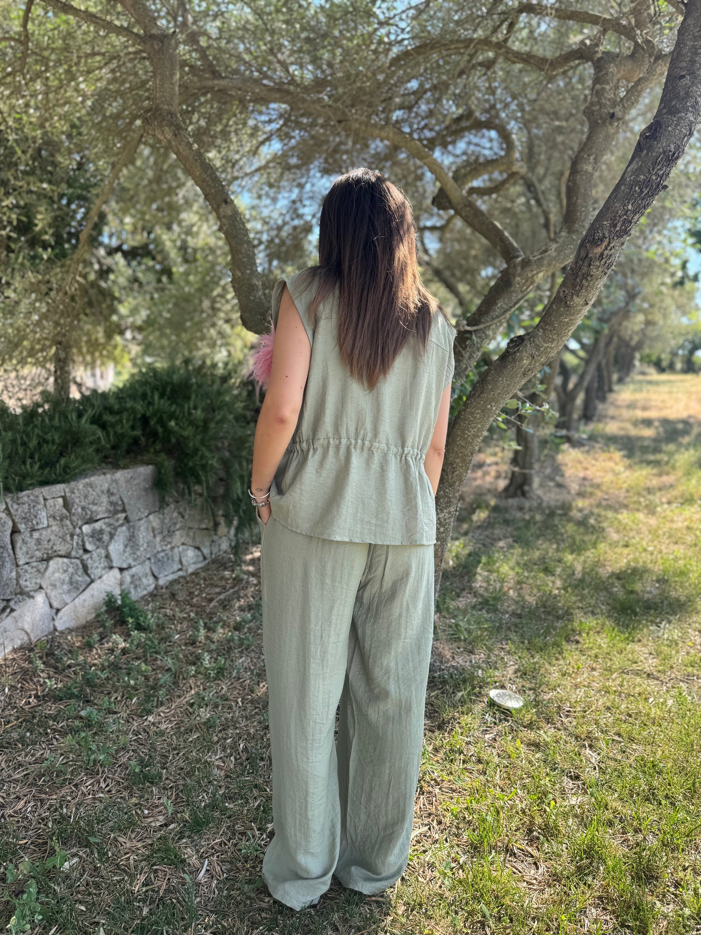 Gilet verde con zip