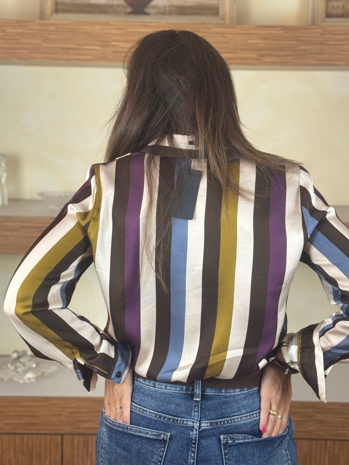 Camicia rigata blu