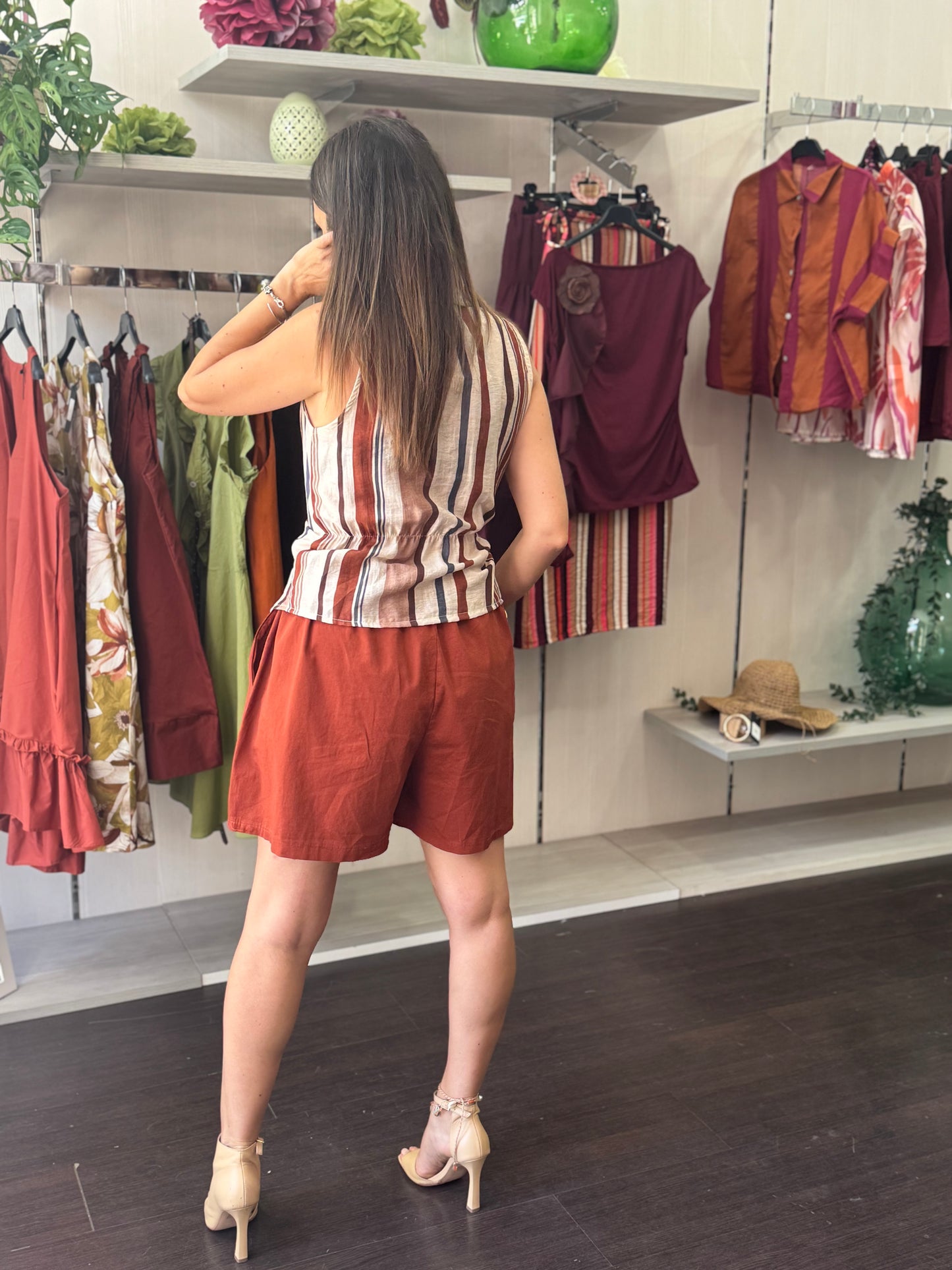 Blusa portafoglio rigata