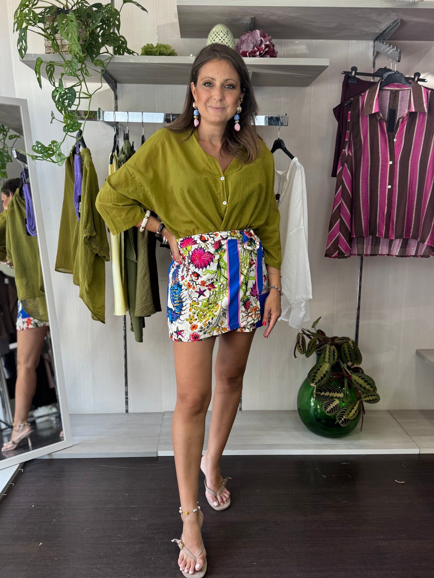 Camicia mussola verde