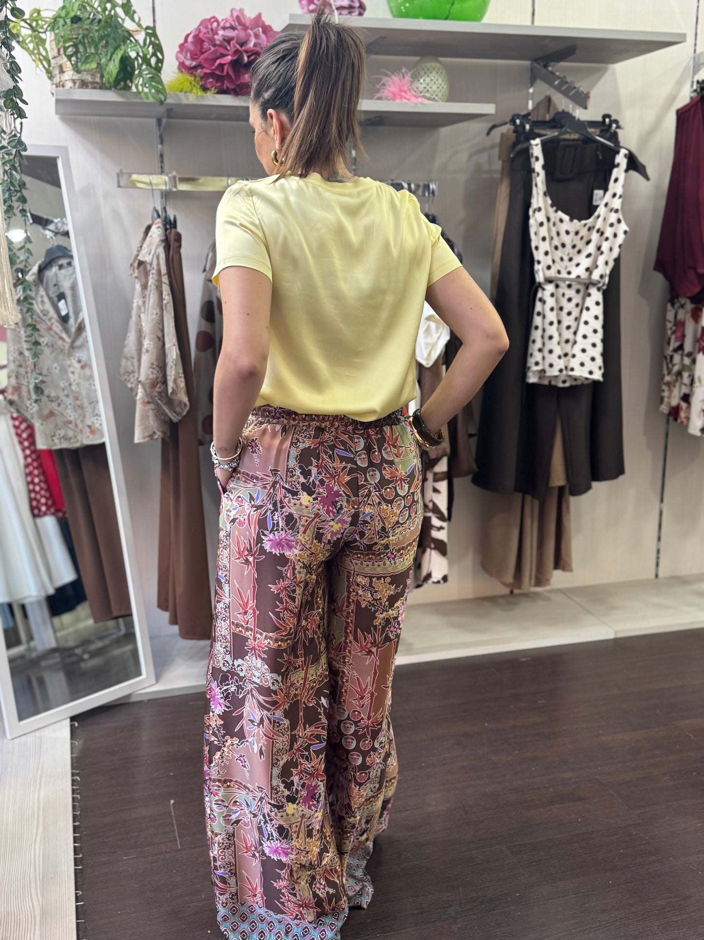 T-shirt gialla viscosa