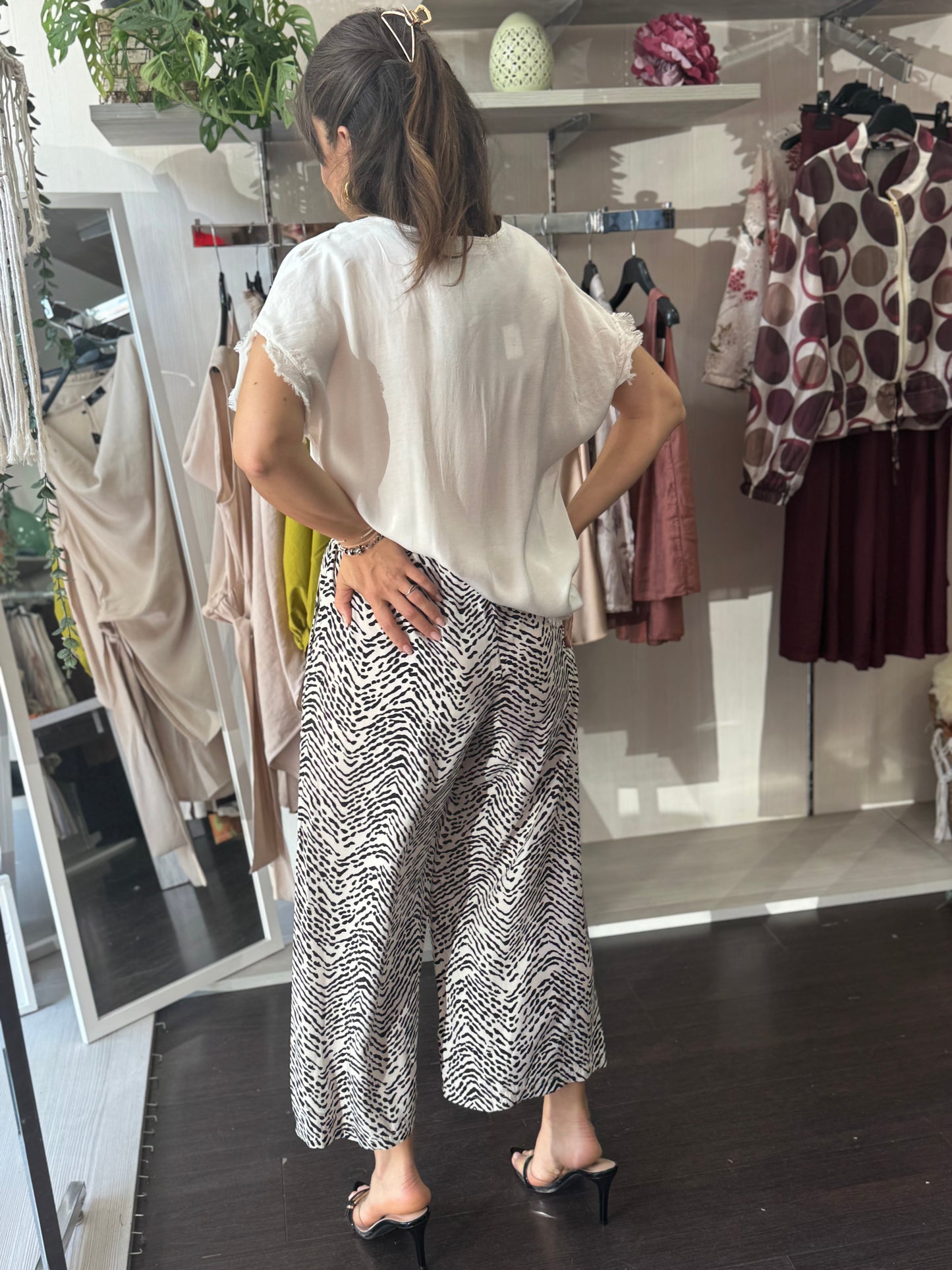 Pantalone zebra cropped
