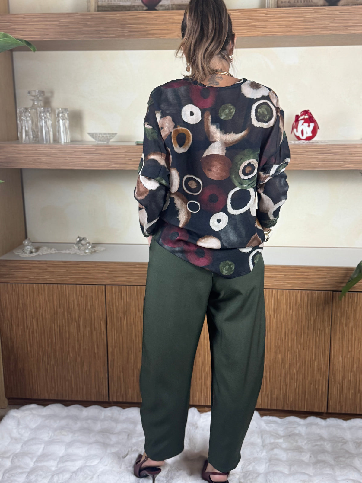 Pantalone barrell verde