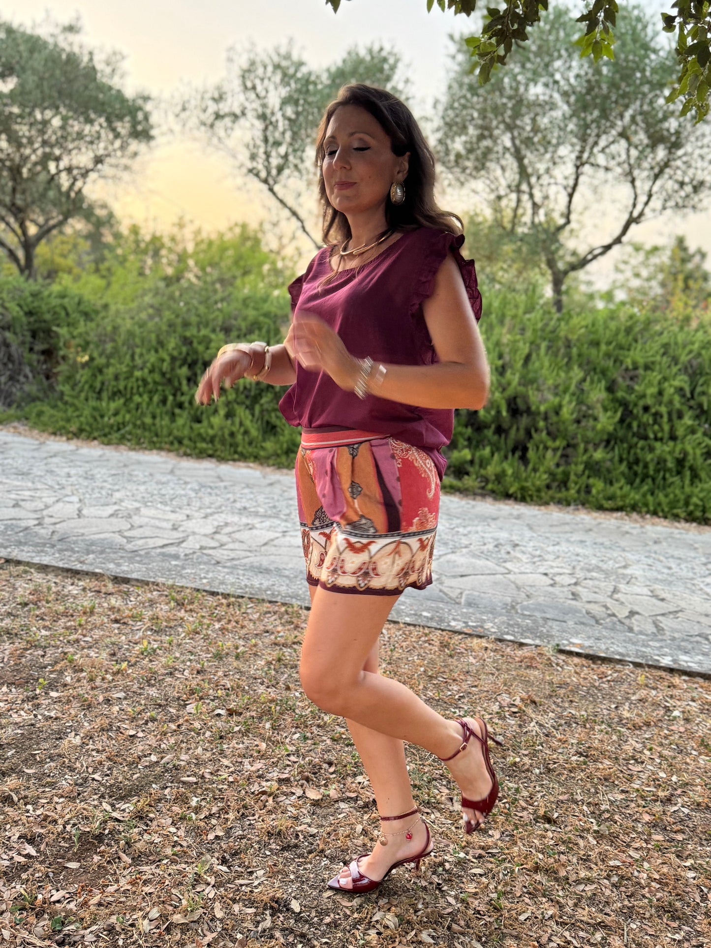 Maglia con alette bordeaux