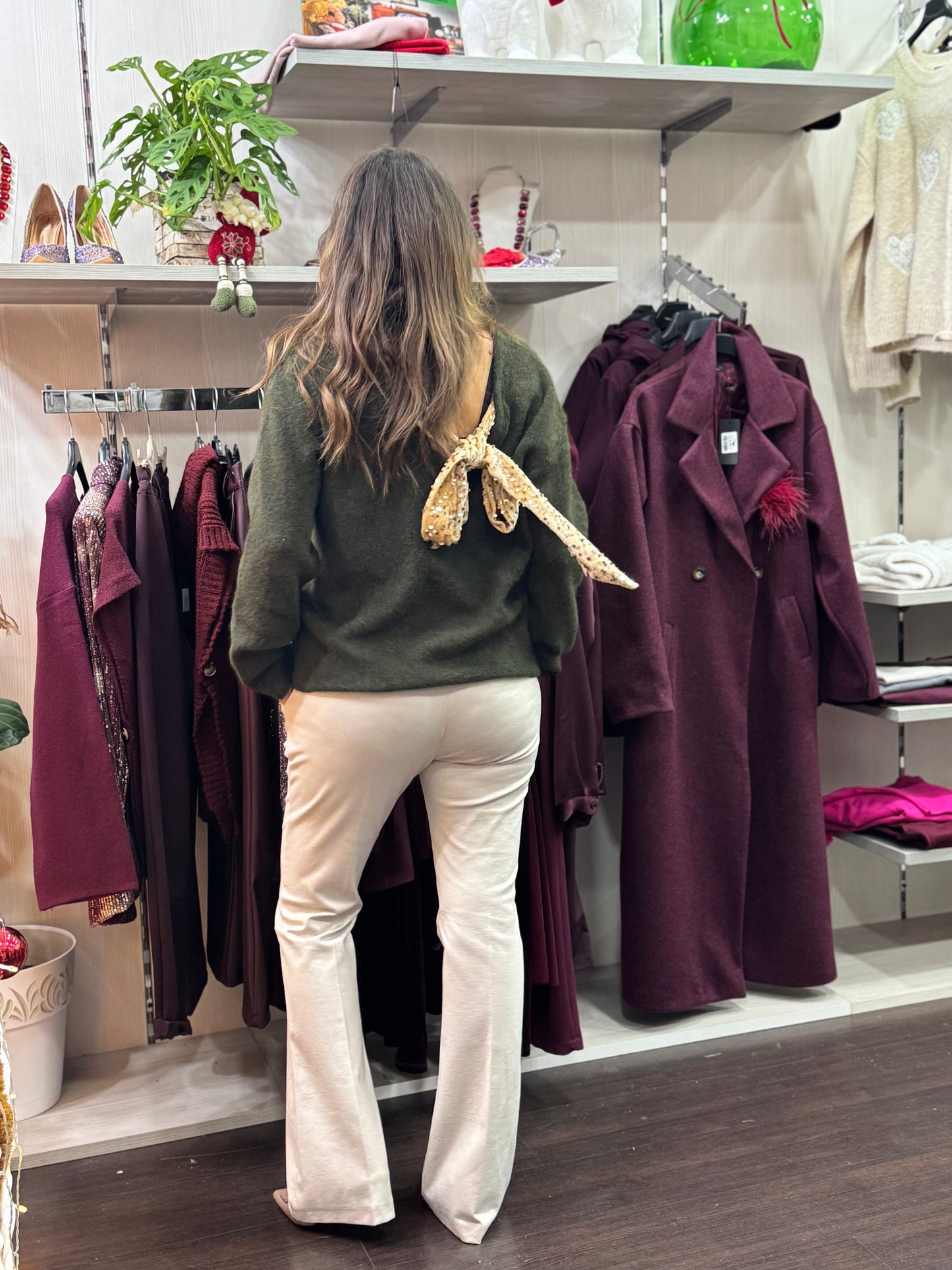 Pantalone panna punto Milano