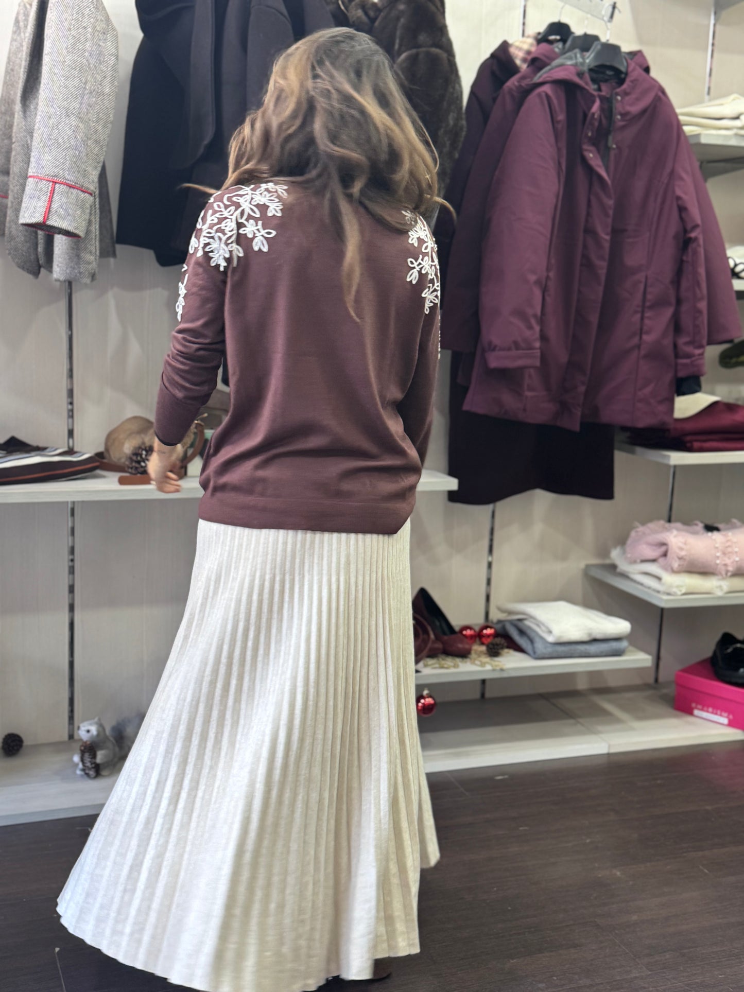 Gonna in maglia plisse