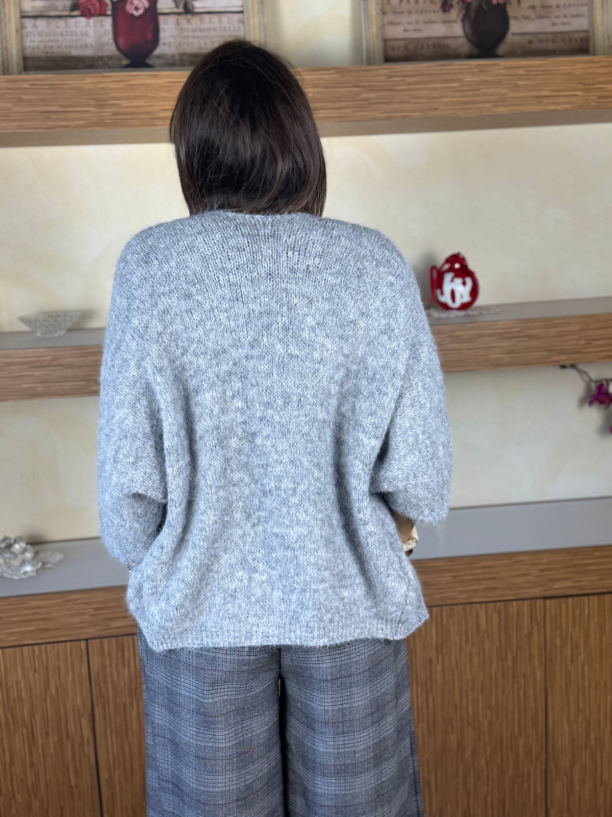 Cardigan pelosetto grigio