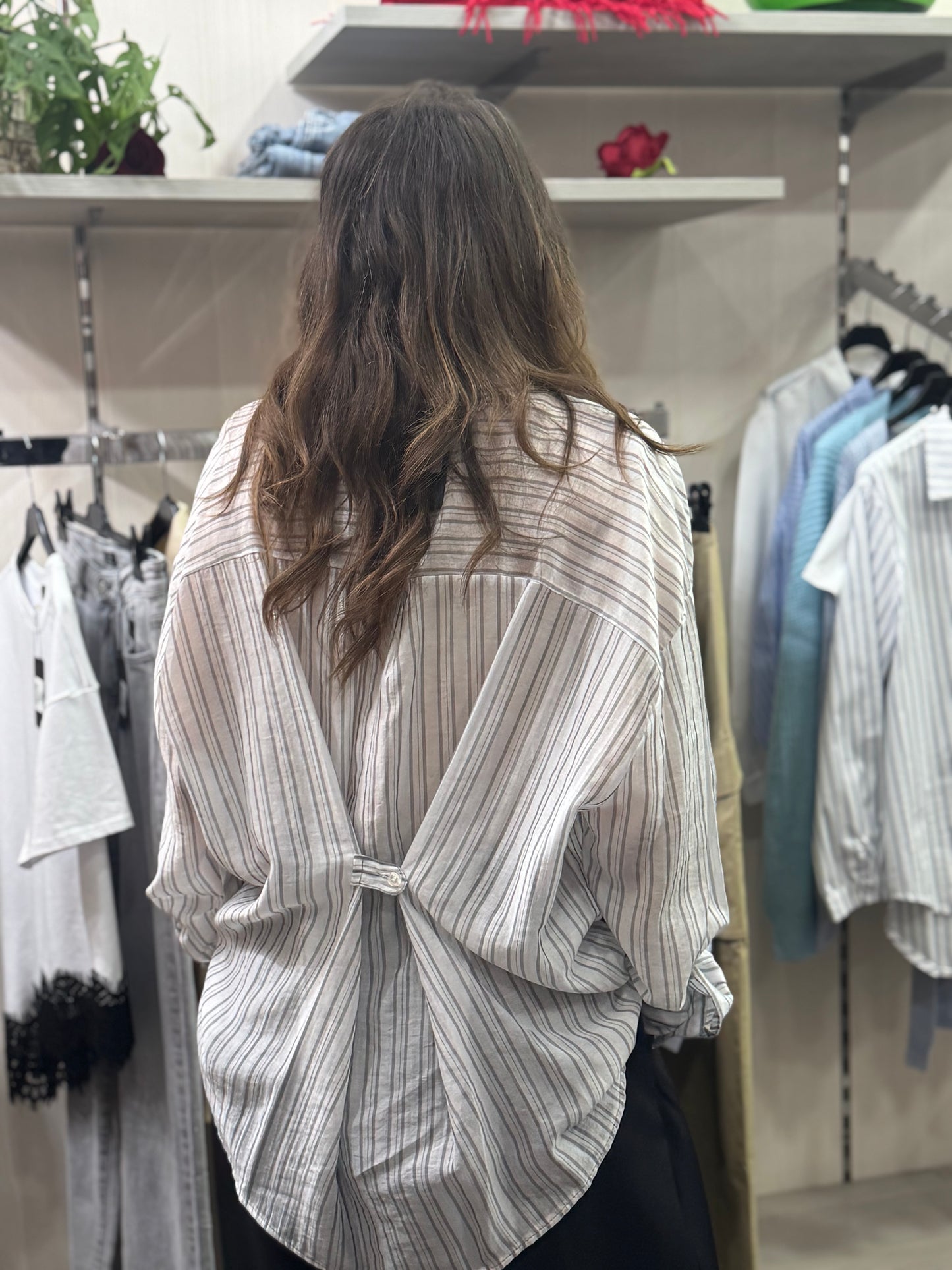 Camicia righe bottoncino dietro