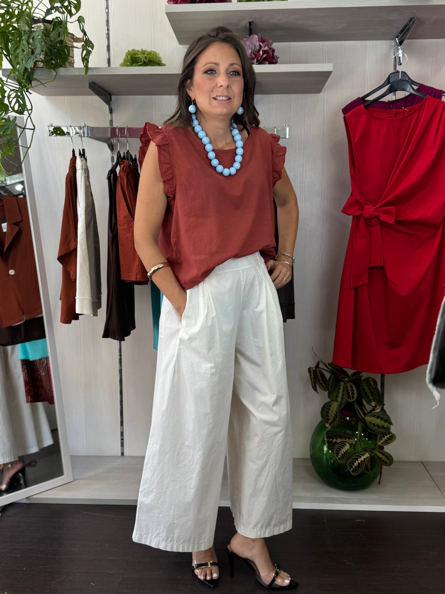 Pantalone cropped bianco