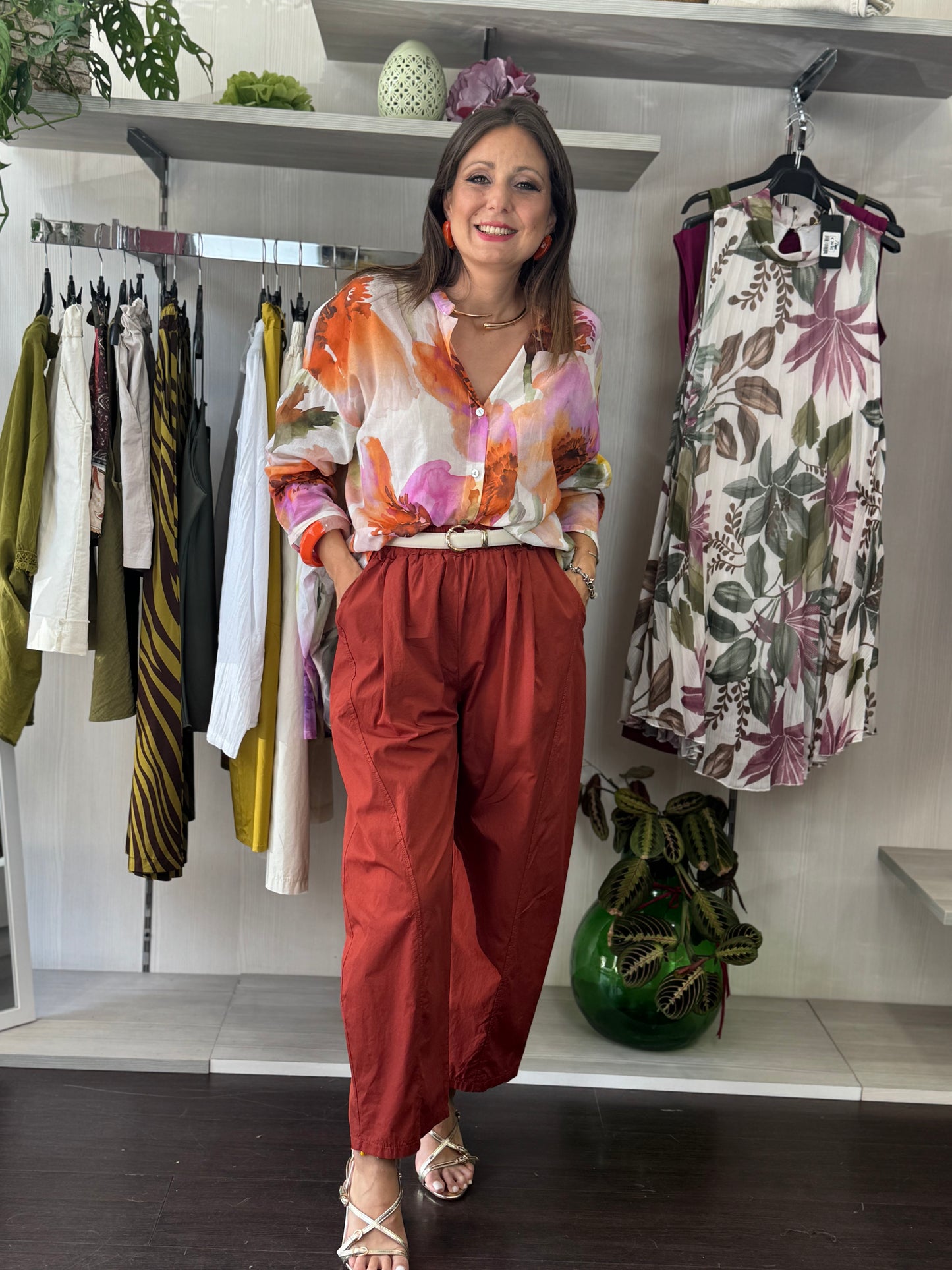 Pantalone baloon ruggine