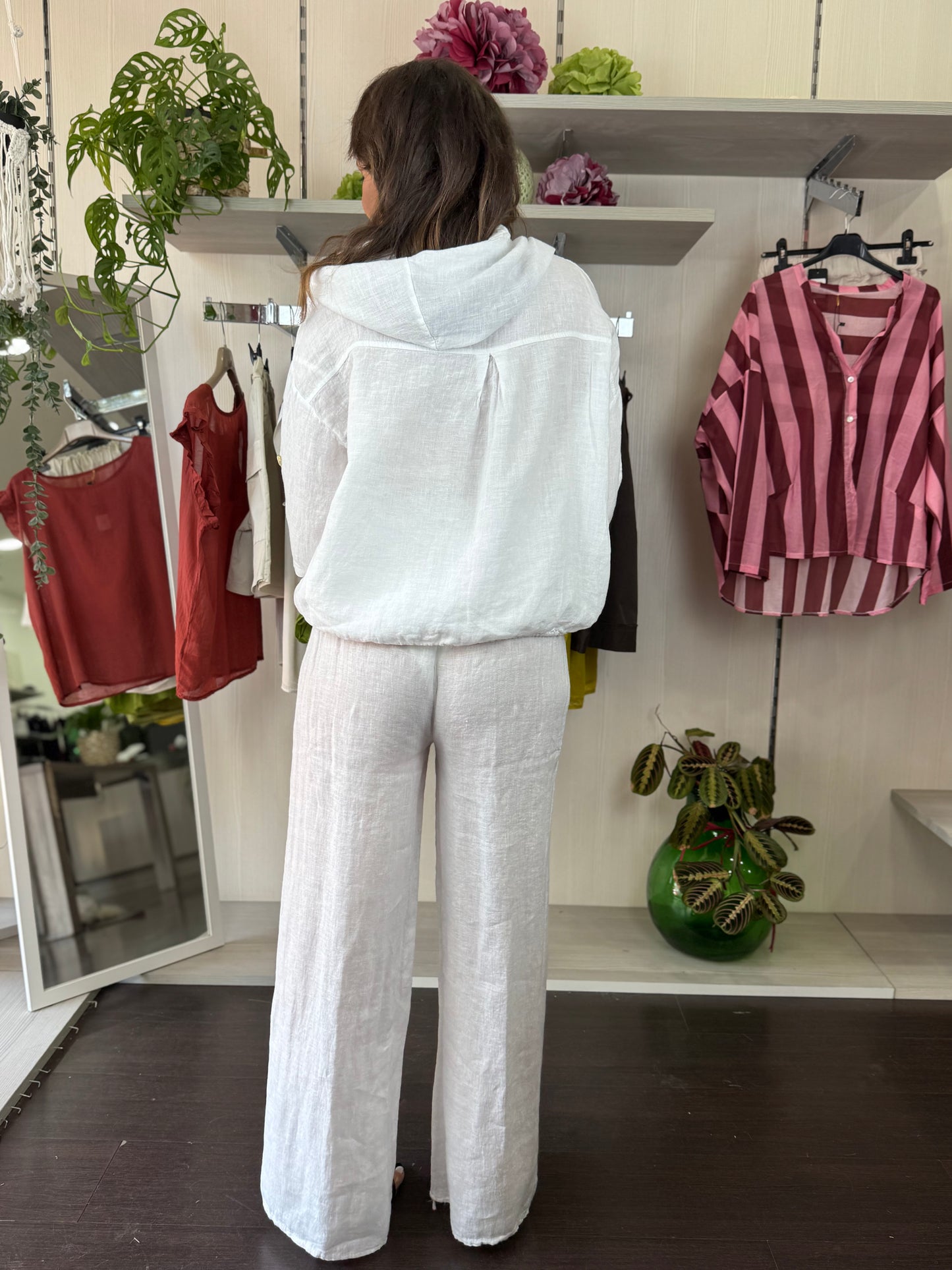 Pantalone lino bianco