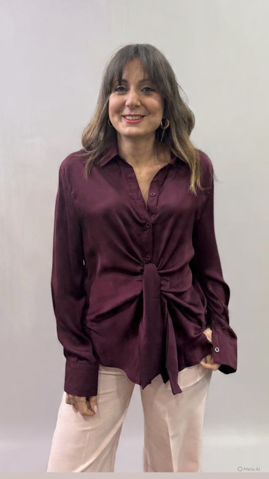 Camicia fiocco bordeaux