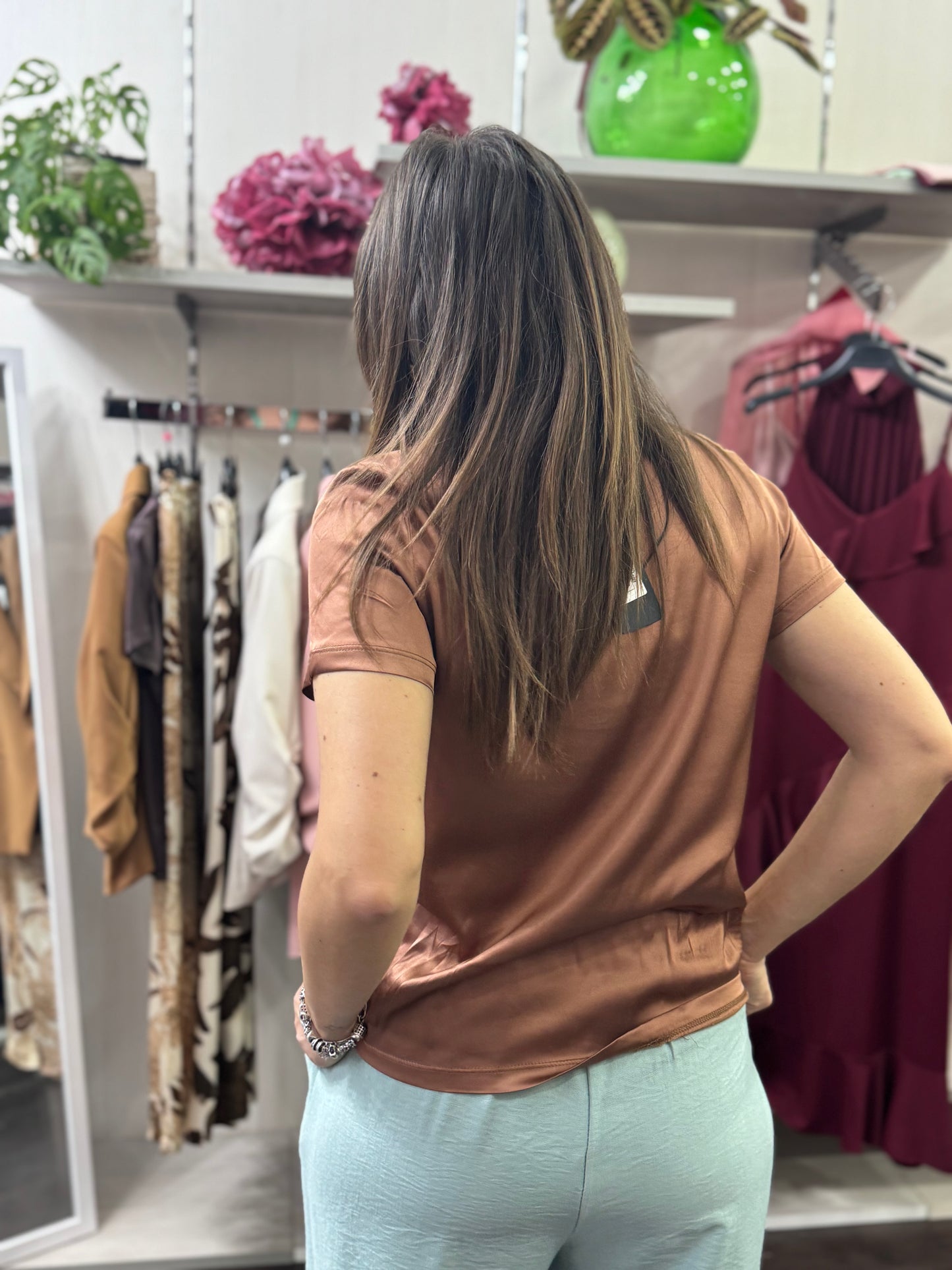 T-shirt bronzo viscosa
