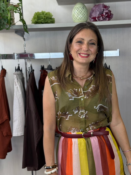 Camicia smanicata verde