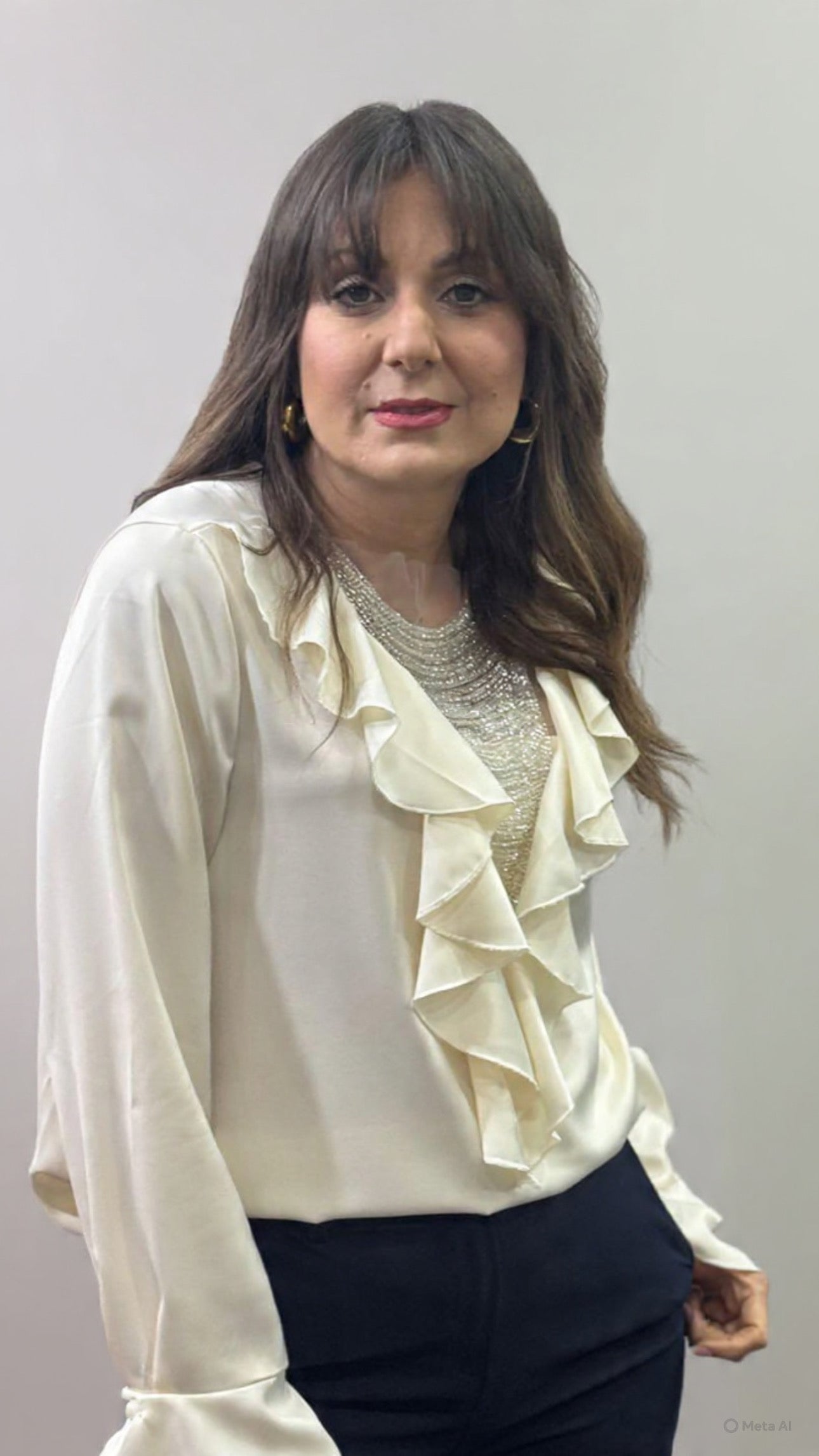 Blusa collana beige