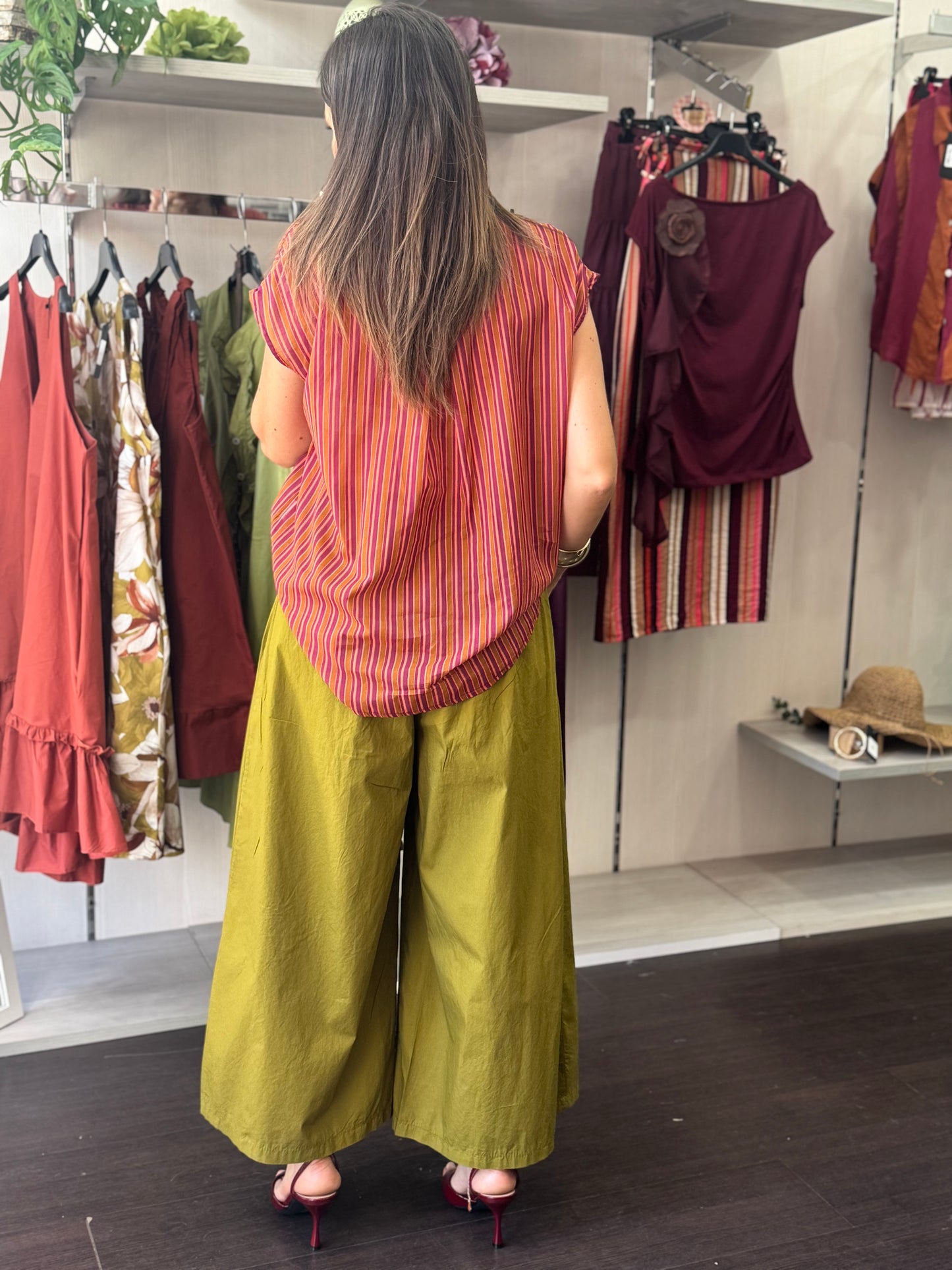 Pantalone cropped olio
