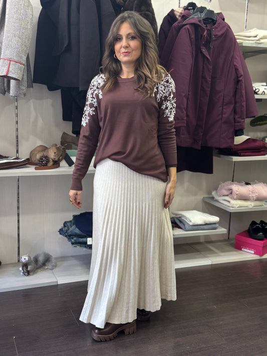 Gonna in maglia plisse