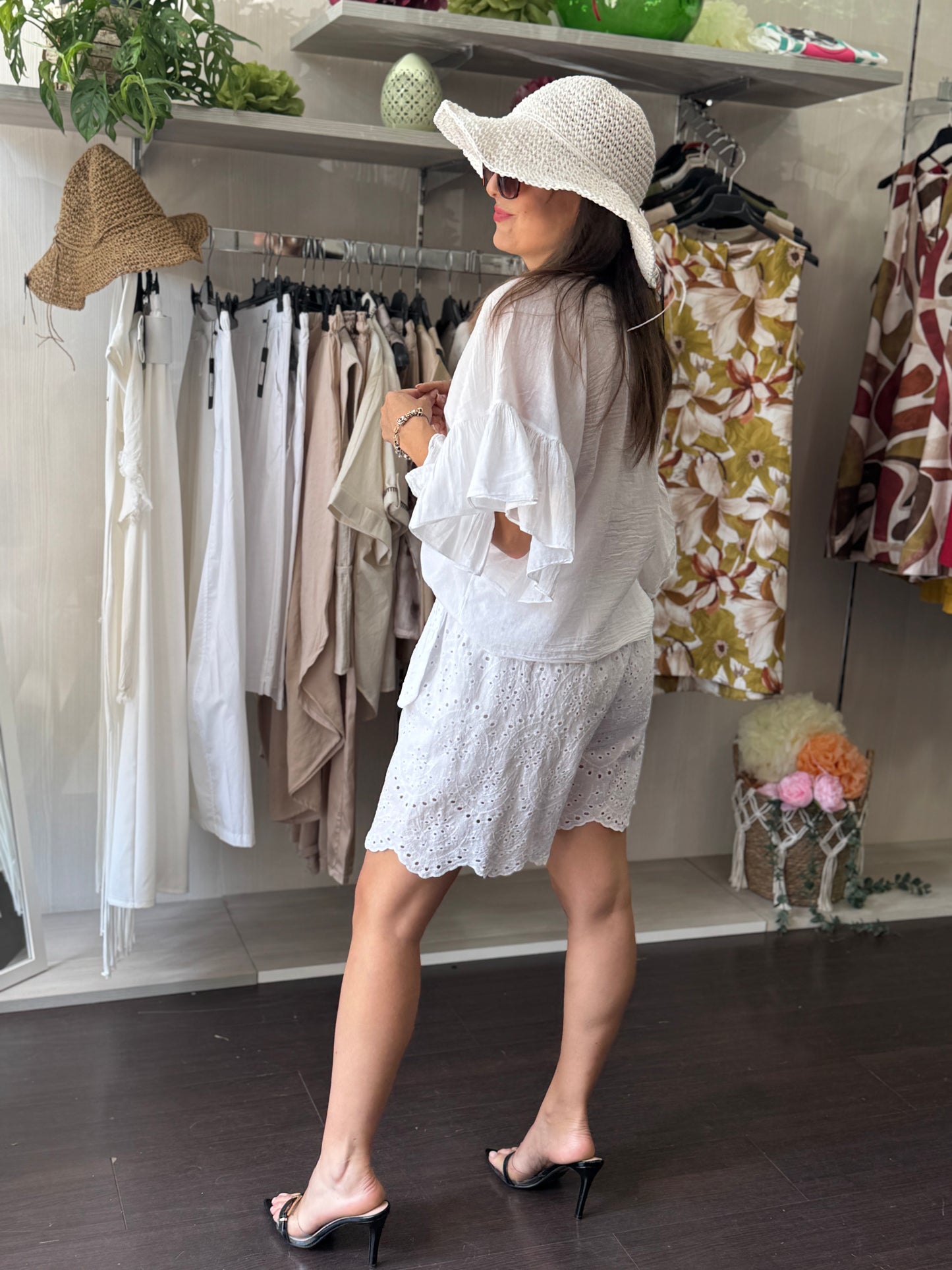 Bermuda pizzo bianco