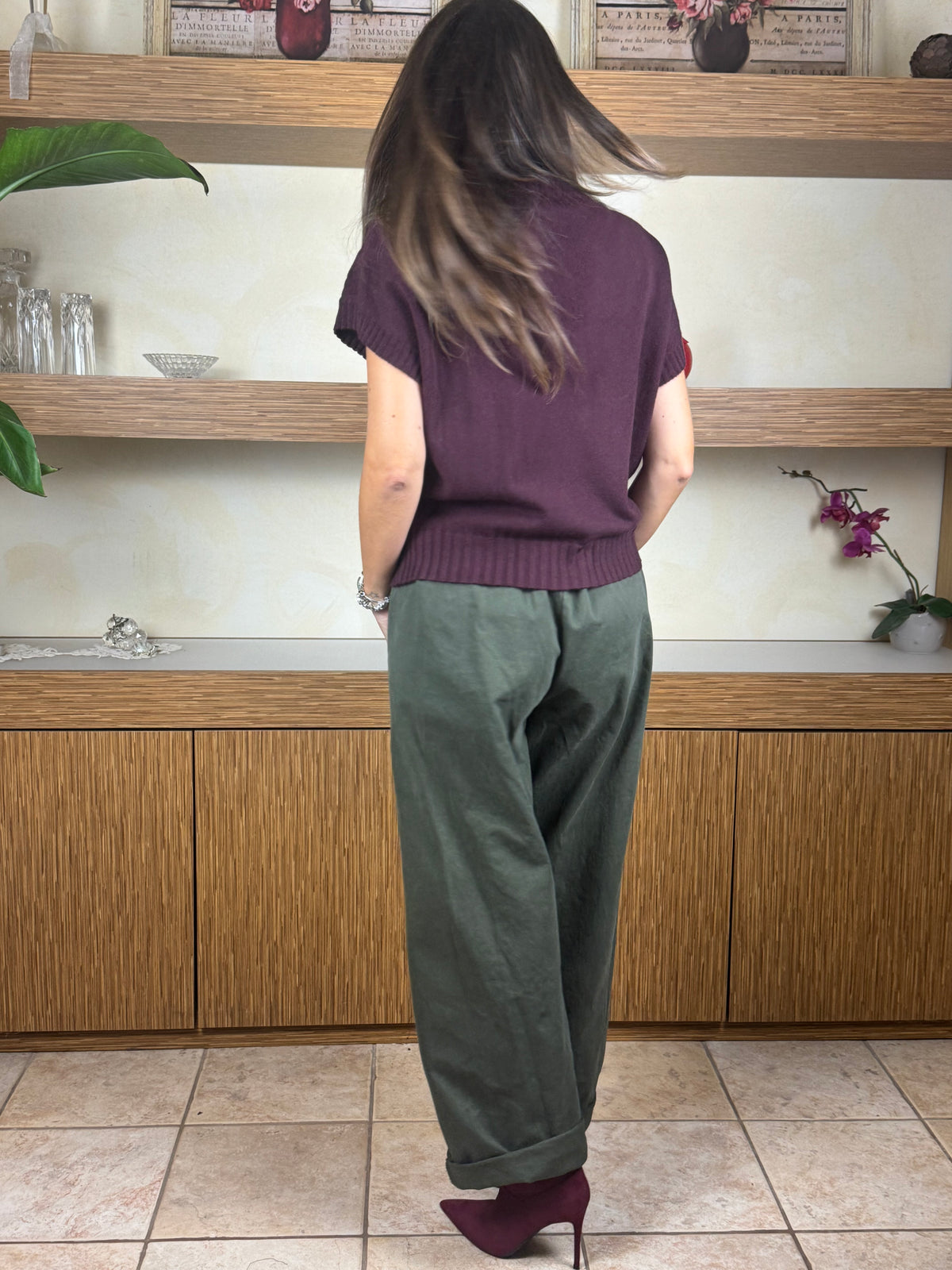 Pantalone jeansato verde