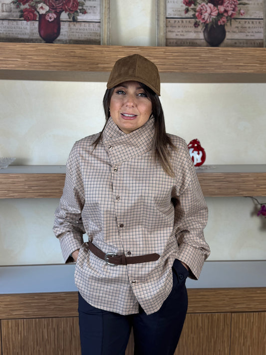 Camicia check beige