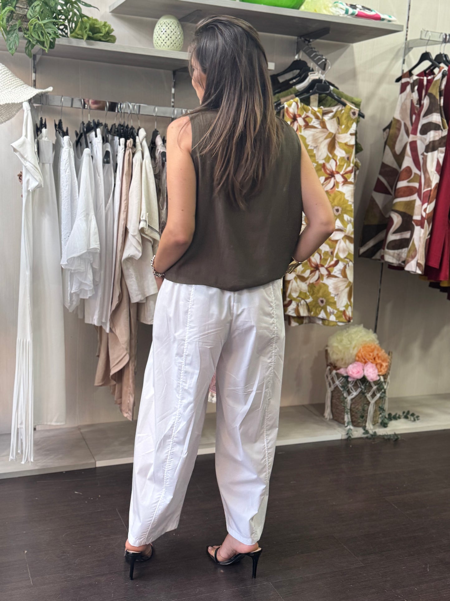 Pantalone baloon bianco