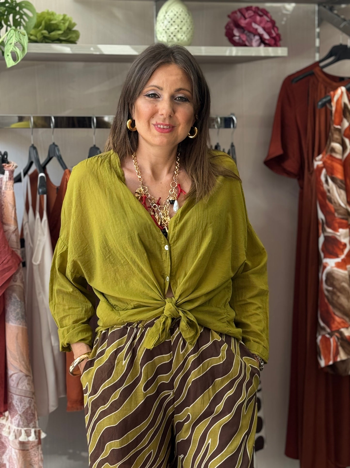 Camicia olio mussola