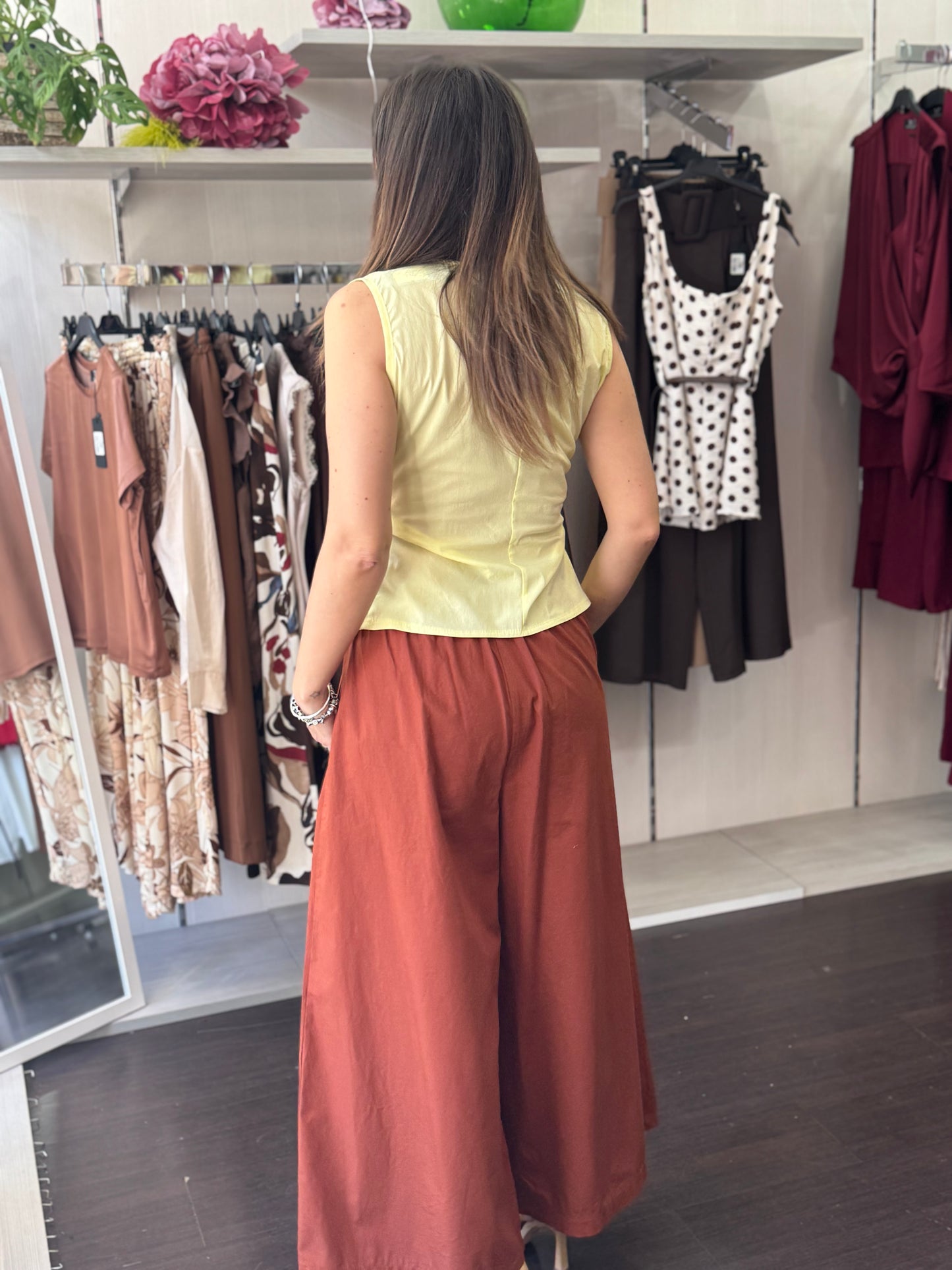 Blusa fiocco cotone giallo