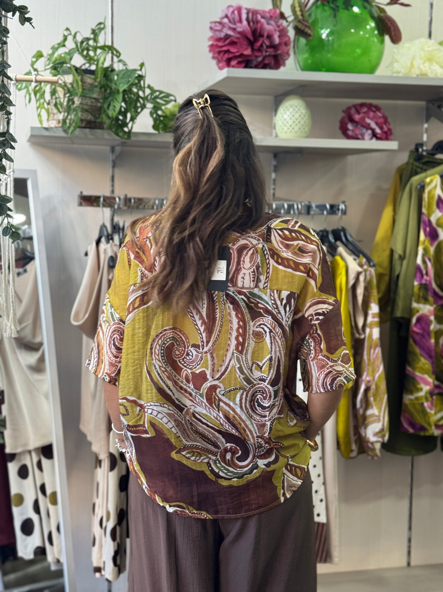 Camicia fantasia cioccolato