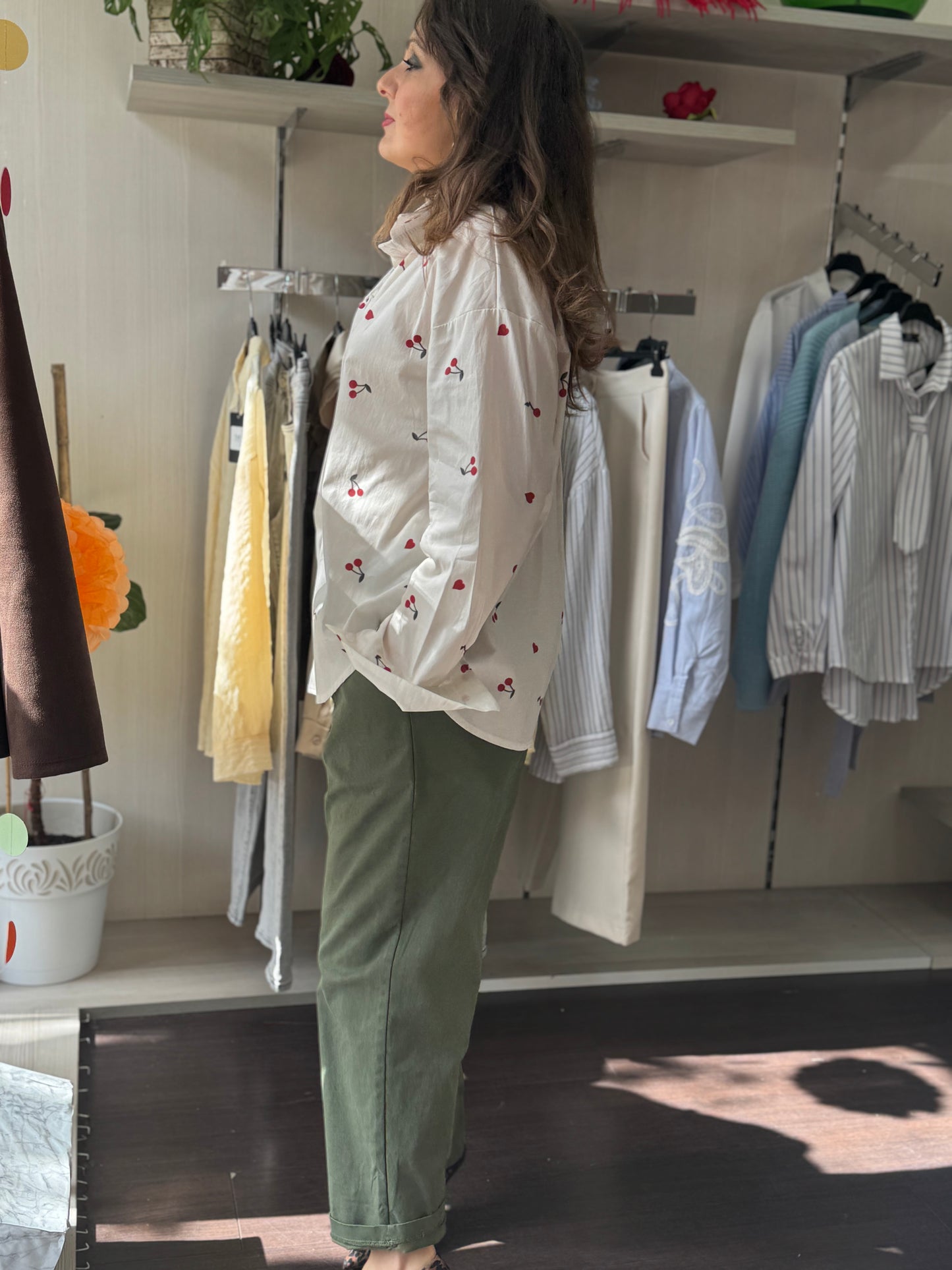 Pantalone verde cotone