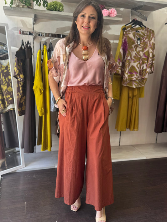 Pantalone cropped ruggine