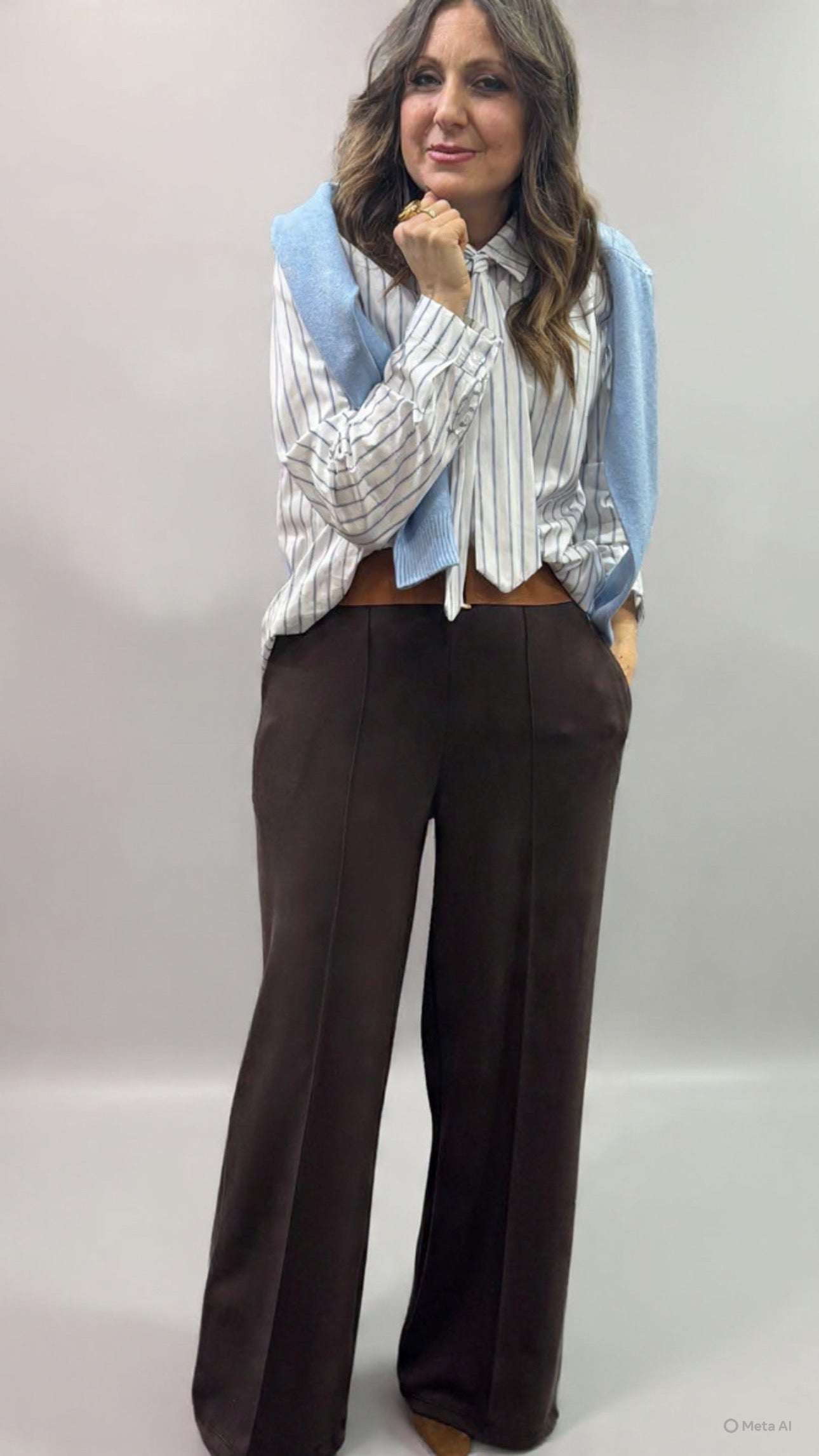 Pantalone cioccolato viscosa