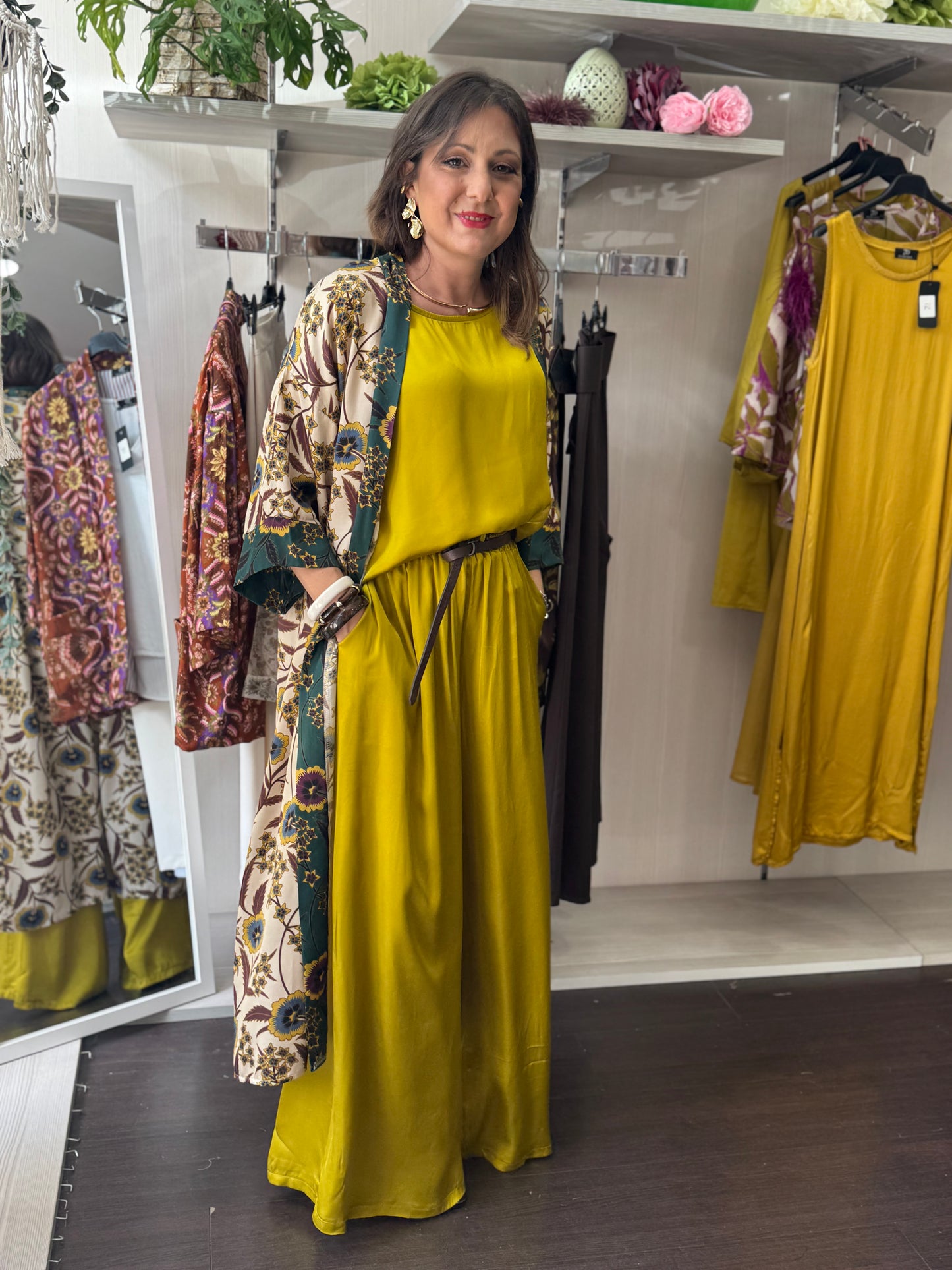 Pantalone oro con coulisse