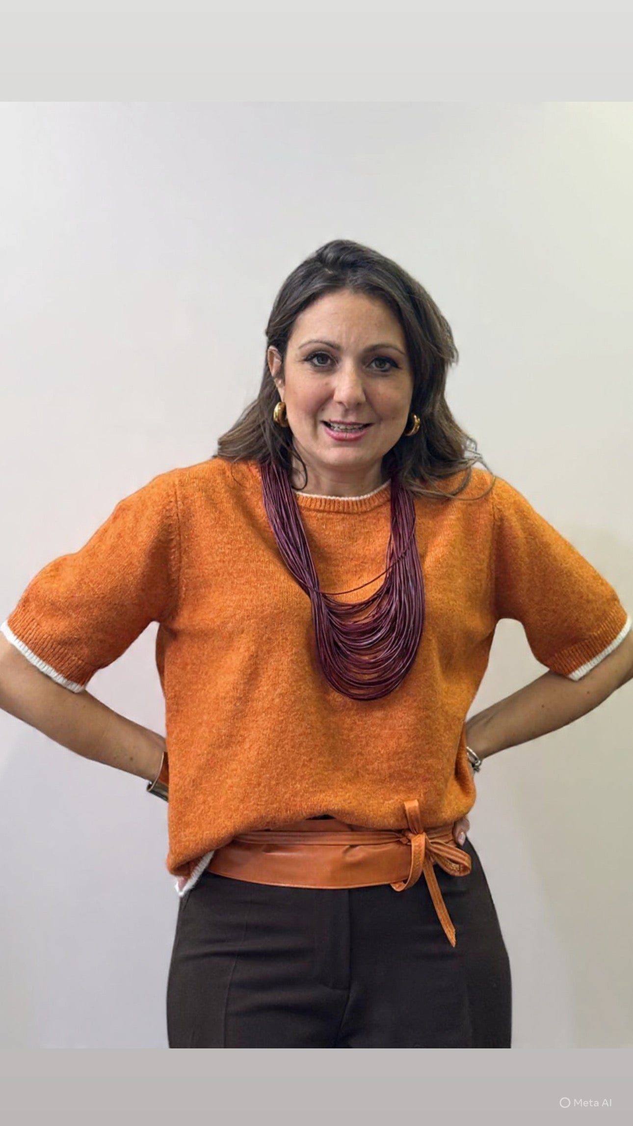 Maglioncino manica corta zucca