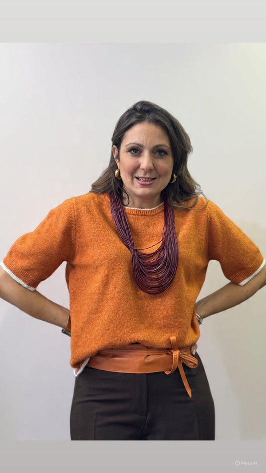 Maglioncino manica corta zucca