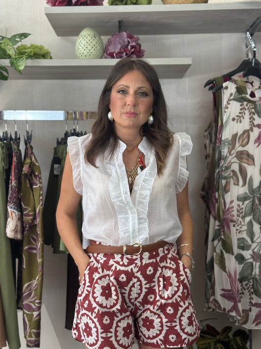 Camicia smanicata bianca