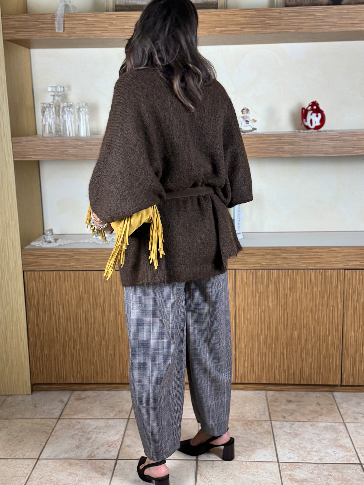 Cardigan lungo cioccolato