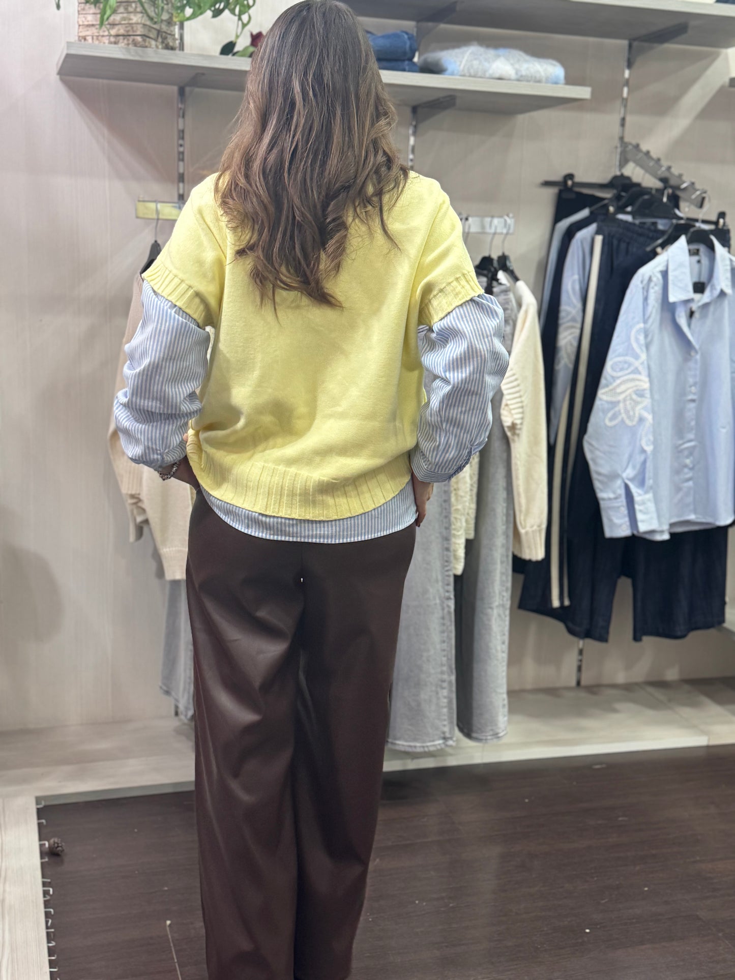 Pantalone ecopelle cioccolato