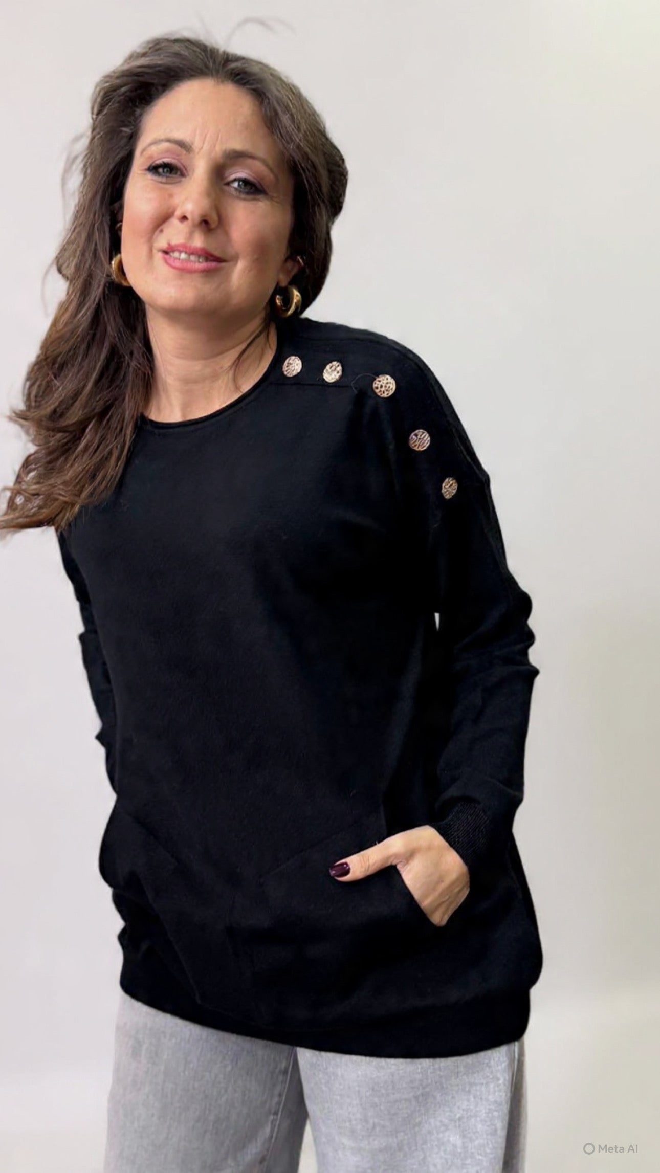 Maglioncino bottoncini nero